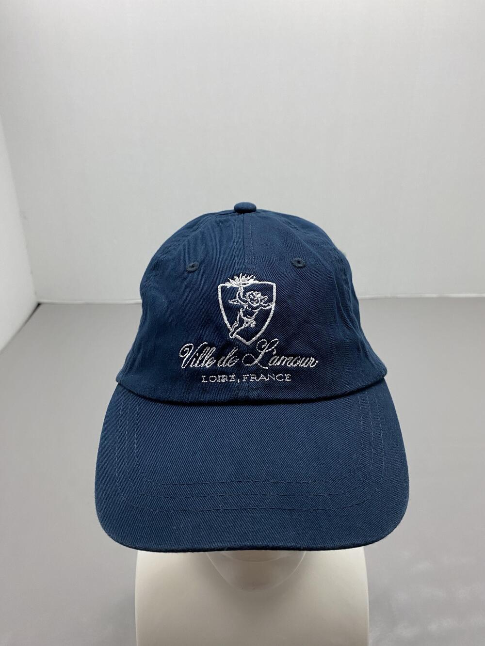 Ville De Lamour Hat Cap Strap Back One Size Blue Cotton Twill Baseball Cap